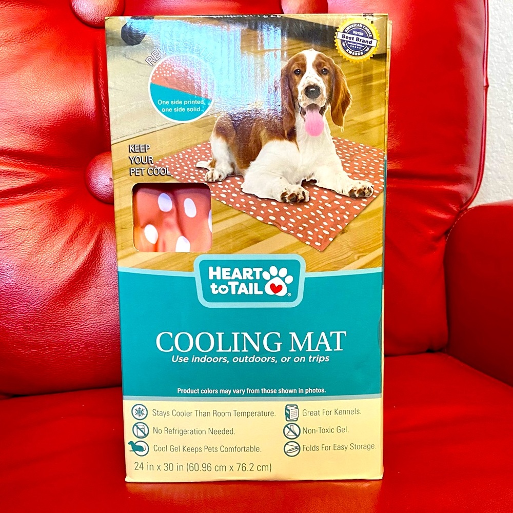 HEART TO TAIL PET COOLING MAT FOR HOME, CRATE, OR TRAVEL